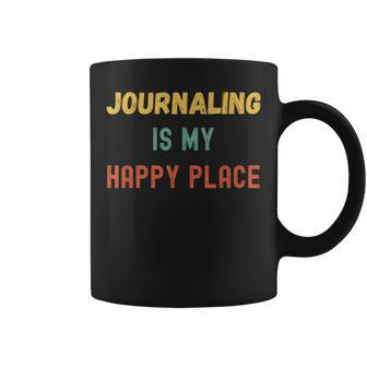 Journaling Is My Happy Place Vintage Retro Style Coffee Mug | Mazezy