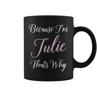 Julie Name Personalized Cute Pink Black Girl Juliana Coffee Mug | Mazezy