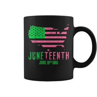 June 19Th 1865 Junenth Aka Distressed American Flag Coffee Mug | Mazezy