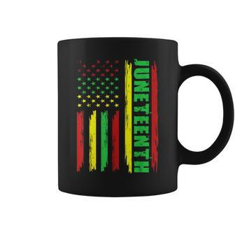 Junenth African American Flag Black Melanin Pride Coffee Mug - Seseable