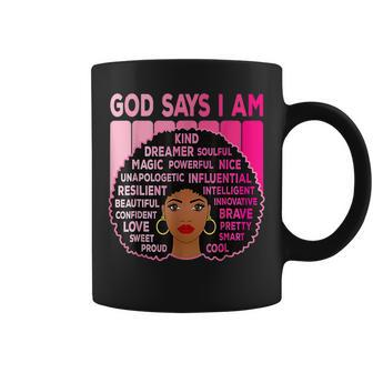 Junenth Afro American Melanin Black Pride Pink African Coffee Mug - Seseable