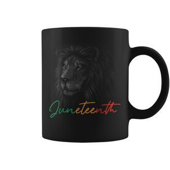 Junenth Black King Melanin Dad Fathers Day Men Lion Leo Coffee Mug | Mazezy