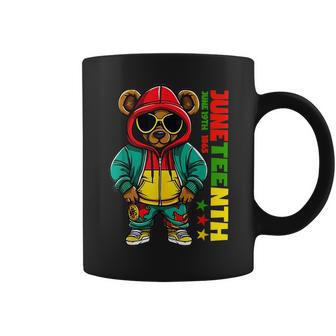 Junenth Black Mens Hip Hop Teddy Bear African American Teddy Bear Funny Gifts Coffee Mug | Mazezy