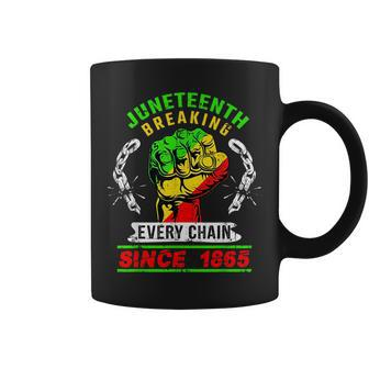 Junenth Breaking Chains Since 1865 Black American Freedom Coffee Mug | Mazezy