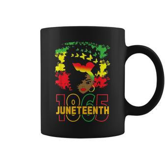 Junenth Celebrating 1865 Awesome Messy Bun Black Women Coffee Mug - Seseable