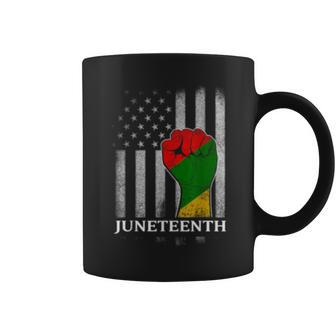 Junenth Fist 19Th Flag Black African American Flag Pride Coffee Mug | Mazezy