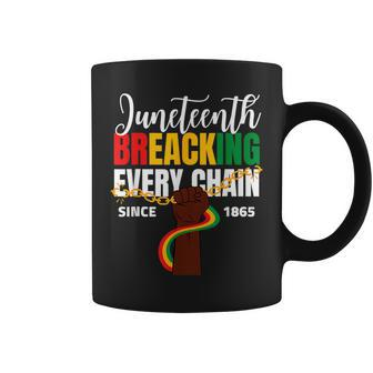 Junenth Fist Breaking Every Chain Since 1865 Men Women Coffee Mug | Mazezy