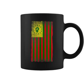 Junenth Fist Flag Black African American Flag Pride Coffee Mug | Mazezy
