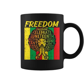 Junenth Freedom Afro Black Woman 1865 Women Girls Kids Coffee Mug | Mazezy