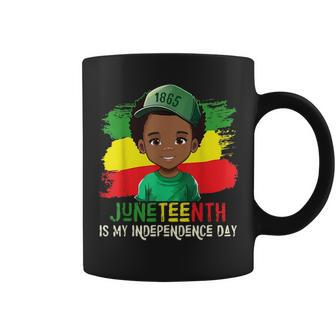 Junenth Is My Independence Day Brown Skin King Boys Kids Coffee Mug | Mazezy