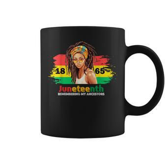 Junenth Locd Hair Black Women Remembering My Ancestors Coffee Mug | Mazezy