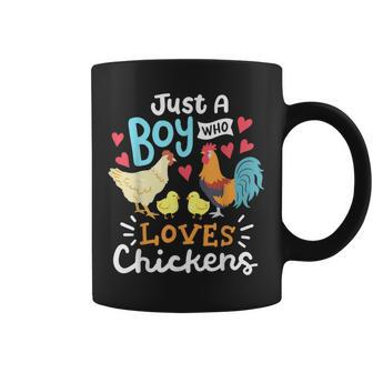 Just A Boy Who Loves Chickens Farm Chicken Coffee Mug - Seseable