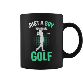 Just A Boy Who Loves Golf Club Golfer Golfing Kids Boys Coffee Mug | Mazezy