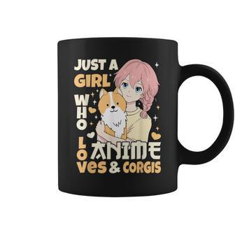 Just A Girl Who Loves Anime & Corgi Lover N Kid Women Dog Coffee Mug | Mazezy