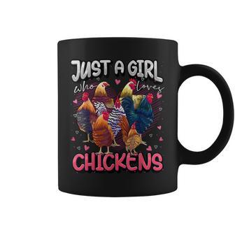 Just A Girl Who Loves Chickens Cute Chicken Lover Farmers Coffee Mug | Mazezy