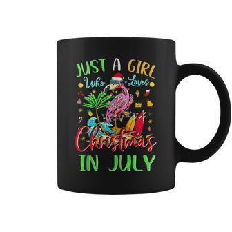 Just A Girl Who Loves Christmas In July Flamingo Coffee Mug - Monsterry CA