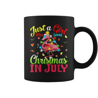 Just A Girl Who Loves Christmas In July Flamingo Coffee Mug | Mazezy