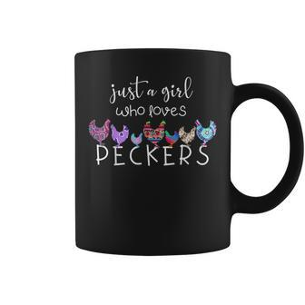 Just A Girl Who Loves Peckers Chicken And Poultry Lovers Gift For Women Coffee Mug - Thegiftio UK