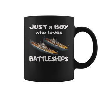 Just A Boy Who Loves Battleships & Bismarck German Ship Ww2 Coffee Mug | Mazezy