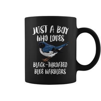 Just A Boy Who Loves Black-Throated Warblers Birds Birding Coffee Mug | Mazezy