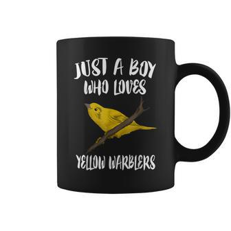 Just A Boy Who Loves Yellow Warblers Birds Birding Coffee Mug | Mazezy