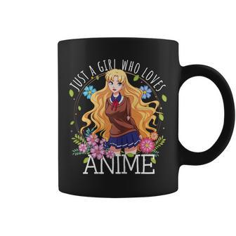 Just A Girl Who Loves Anime Lover N Girl Merch Otaku Coffee Mug | Mazezy