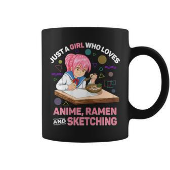 Just A Girl Who Loves Anime Ramen And Sketching Anime Coffee Mug | Mazezy CA