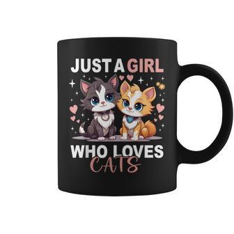 Just A Girl Who Loves Cats Cute Cat Lover Coffee Mug | Mazezy