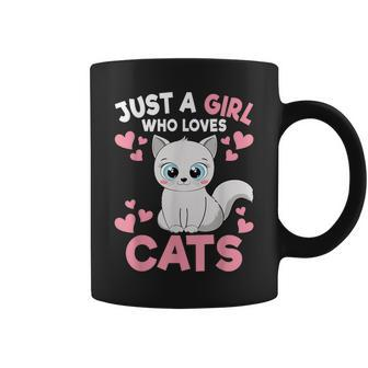 Just A Girl Who Loves Cats Cute Cat Lover Girls Toddlers Coffee Mug - Thegiftio UK