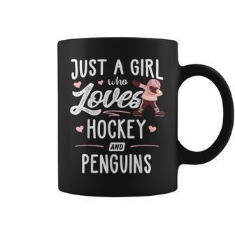 Just A Girl Who Loves Hockey And Penguins Women Coffee Mug | Mazezy