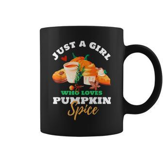 Just A Girl Who Loves Pumpkin Spice Lattes Cute Women's Fall Pumpkin Coffee Mug | Mazezy