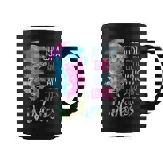 Just A Girl Who Loves Wolves Wild Animal Girls Wolf Coffee Mug - Monsterry