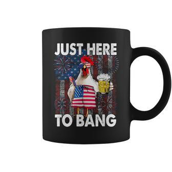 Just Here To Bang Chicken 4Th Of July Us Flag Firecrackers Coffee Mug - Monsterry CA