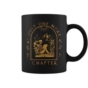 Just One More Chapter Vintage Skeleton Reading Book Reader Coffee Mug - Monsterry CA