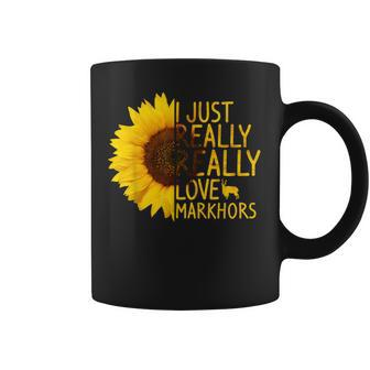 I Just Really Love Markhors Goat Sunflower Coffee Mug | Mazezy