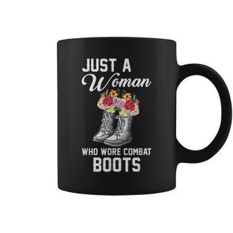 Just A Woman Who Wore Combat Boots Coffee Mug | Mazezy