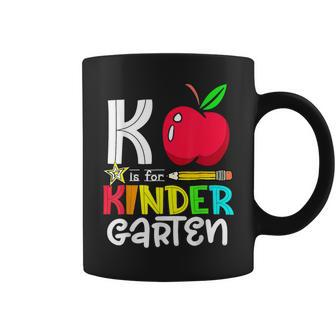 K Is Kindergarten Apple Back To School 2023 Teacher Coffee Mug | Mazezy CA