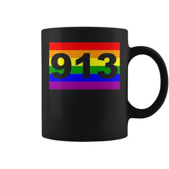 Kansas City Pride Rainbow Flag 913 Kc Kansas Coffee Mug | Mazezy