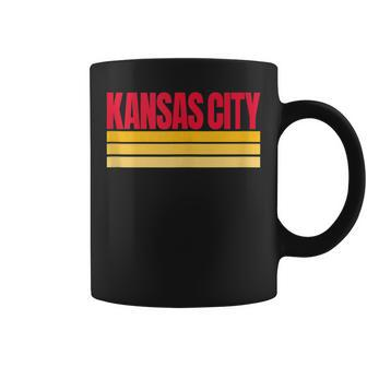 Kansas City Red Yellow Retro Striped Hometown Kansas City Kc Coffee Mug - Monsterry