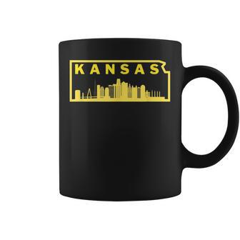Kansas City Skyline & Map Kc Pride Gift Coffee Mug | Mazezy