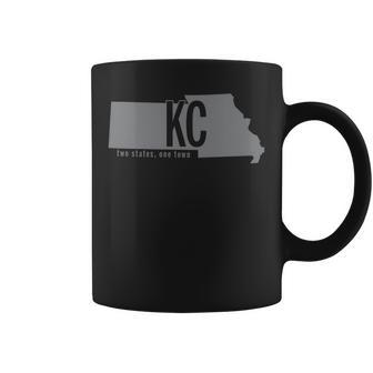 Kansas City Two States One Town Kc Pride Short Sleeve Coffee Mug | Mazezy