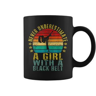 Karate Never Underestimate A Girl With A Black Belt Karate Funny Gifts Coffee Mug | Mazezy AU