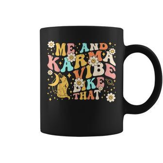 Me And Karma Vibe Like That Cat Moon At-Midnight Groovy Coffee Mug - Thegiftio UK