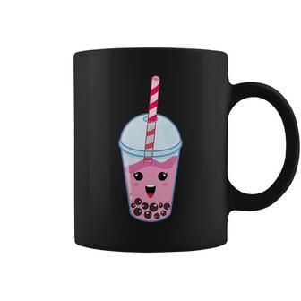 Kawaii Boba Milk Tea | Cute Strawberry Bubble Tea Lover Gift Coffee Mug | Mazezy