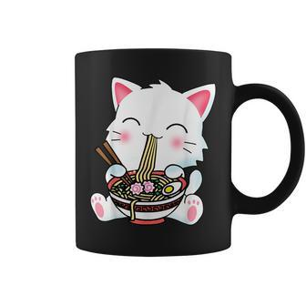 Kawaii Cute Anime Cat Ramen Noodles Japanese Neko Kitten Coffee Mug | Mazezy