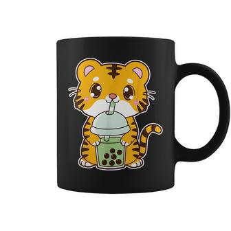 Kawaii Cute Zodiac Boba Tiger Matcha Green Bubble Milk Tea Coffee Mug | Mazezy