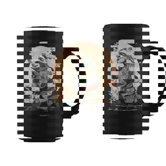 Kawaii Japanese Style Samurai Sloth Anime Coffee Mug | Mazezy