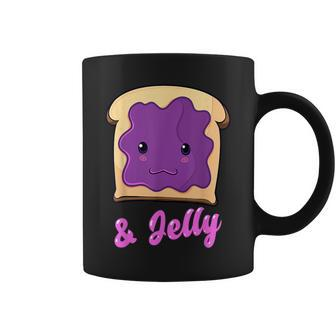 Kawaii Pb&J Peanut Butter & Jelly Matching Blueberry Jam Coffee Mug - Monsterry