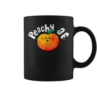 Kawaii Peachy Af Vegan Smiling Cute Peach Fruit Coffee Mug | Mazezy CA