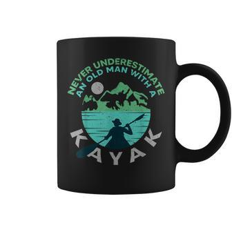 Kayaking Dad Never Underestimate An Old Man With A Kayak Coffee Mug - Seseable